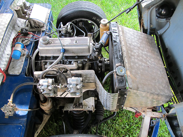 Fabricated aluminum air shroud for Triumph Spitfire.