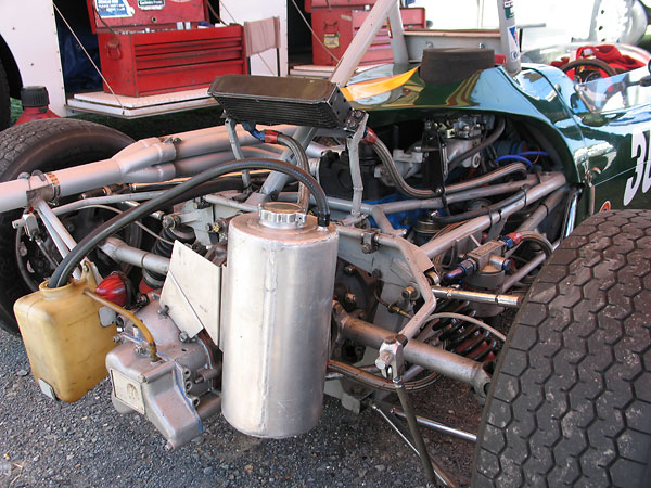 Original Macon fabricated aluminum engine oil reservoir.