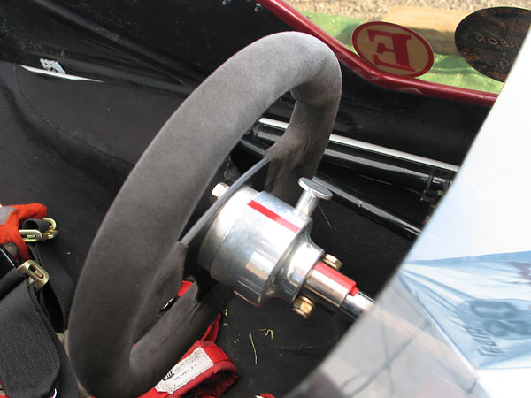 Quick release steering wheel hub, on an Alpha D-shaped steering wheel.