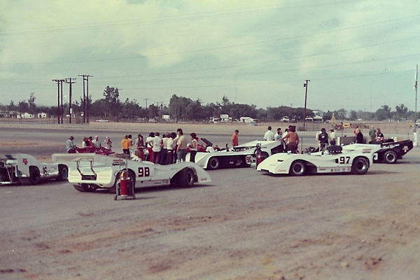 Three Commander team cars, ready for pre-race testing at Riverside.