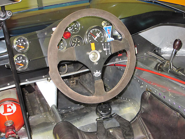 Personal steering wheel, mounted on universally jointed steering column.