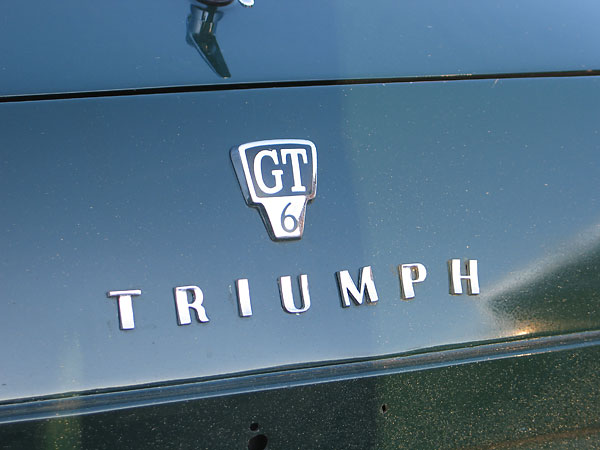 Triumph GT6 rear badges.