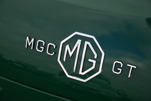 MGC GT tail hatch badges.