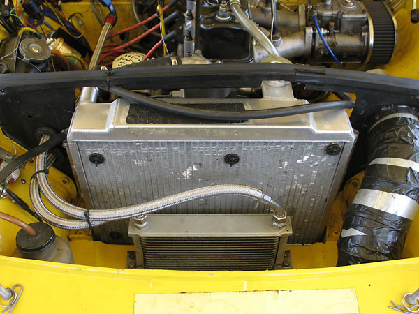 Ron Davis aluminum radiator (part# 1-33B6267, two rows of 1 inch tubes.)
