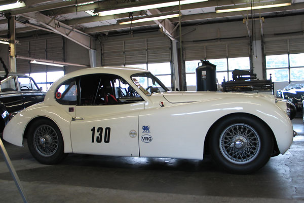 Compared to the XK120 Fixed Head Coupe that preceded it, the XK140 FHC has a higher roofline.