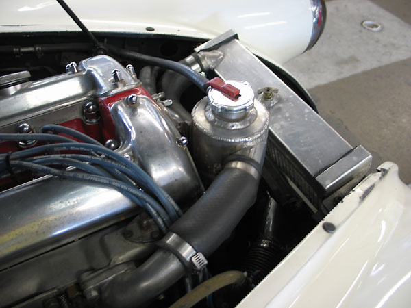 Custom aluminum coolant header tank.