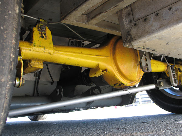 At some point in this car's history the Panhard rod was removed and replaced by a Watt's linkage.