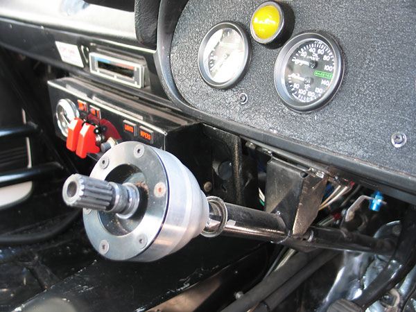 Splined connection on the steering shaft.